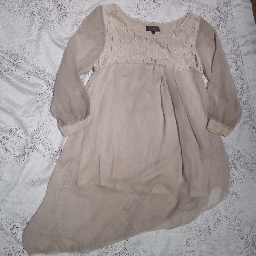SOLD Beige bohemian style blouse