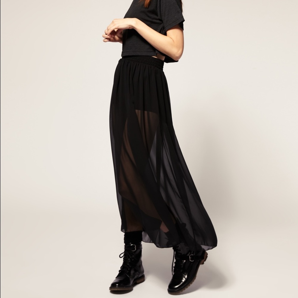 Sheer black maxi skirt from American Apparel.