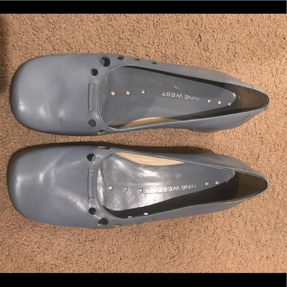 Blue Nine West flats with rubber sole