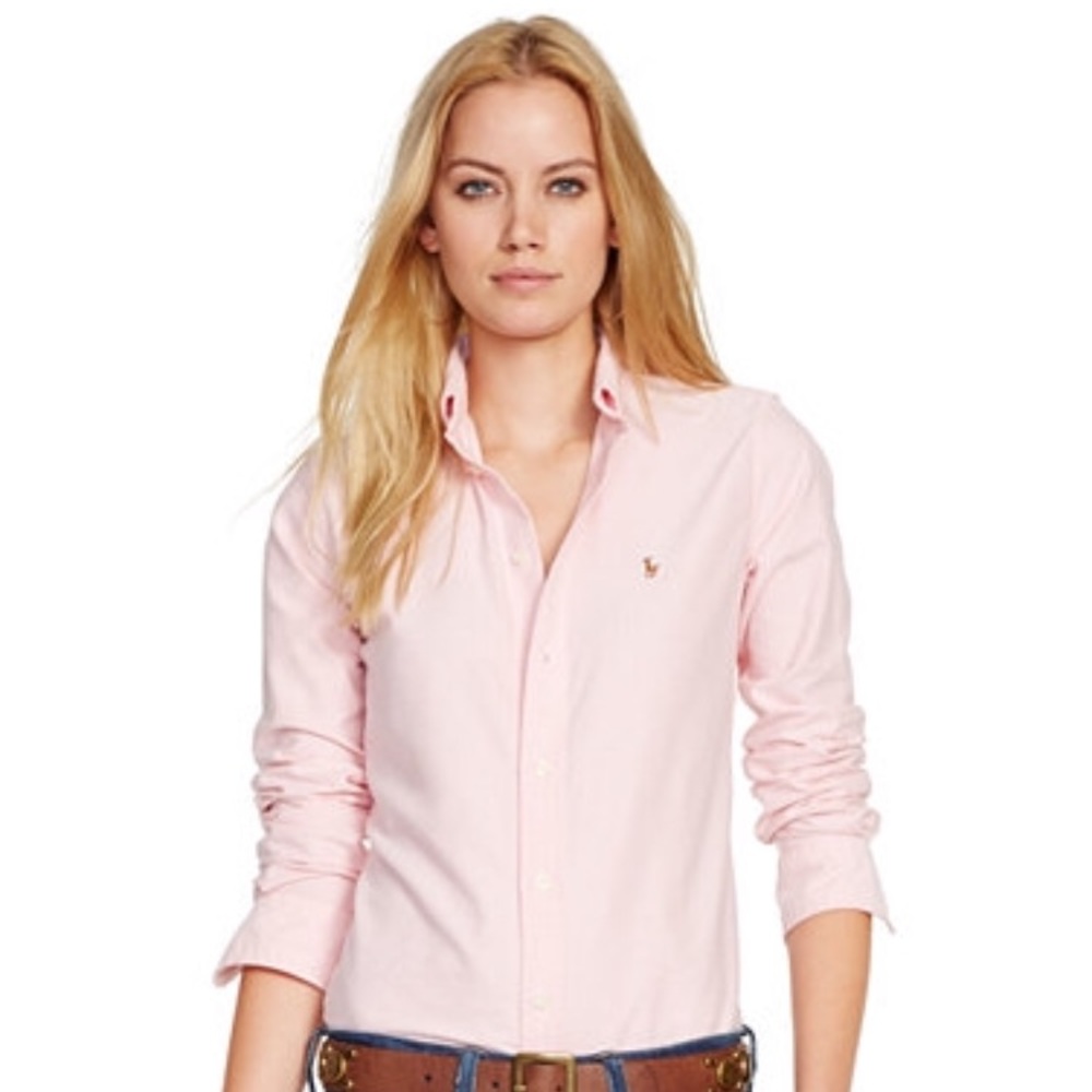 Ralph Lauren slim fit size 0 pink and white strip