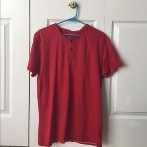 American Eagle Large Red Henley Tee