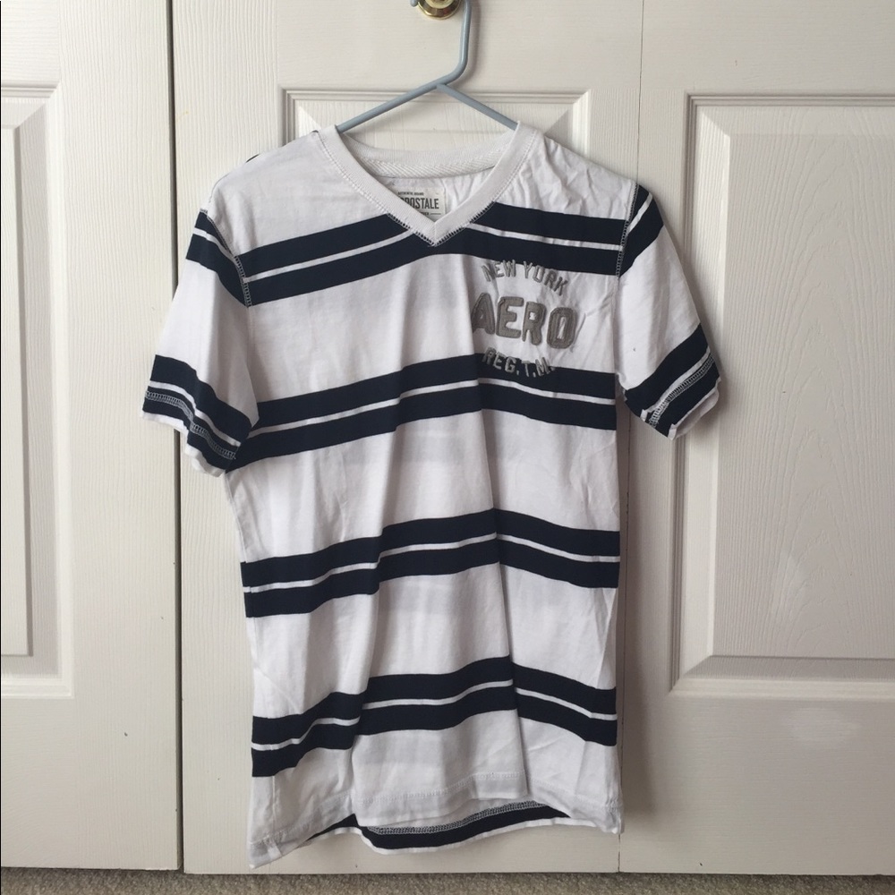 Aeropostale medium Striped Vneck tee