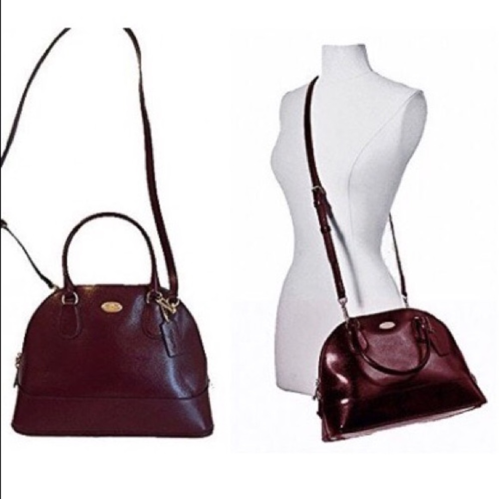 New Coach Cora Sherry Patent Leather Satchel