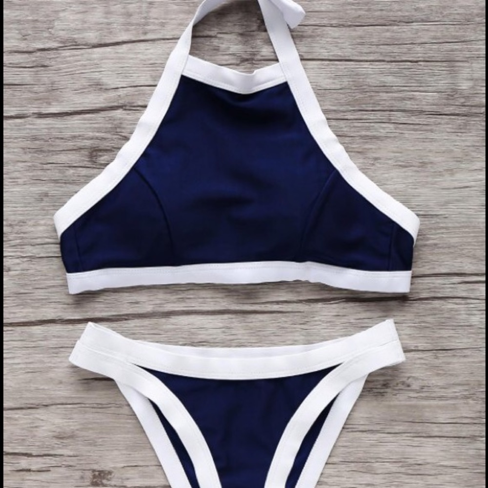 Halter Navy Bathing Suit