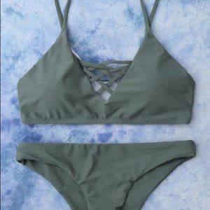 Zaful Olive Bathing Suit