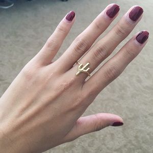 Gold cactus ring