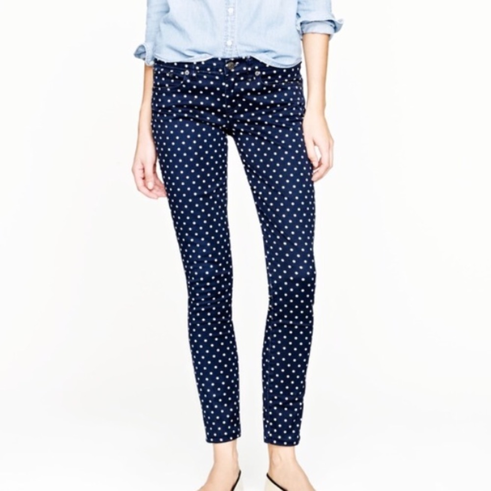 JCREW toothpick polka dot pants size 26