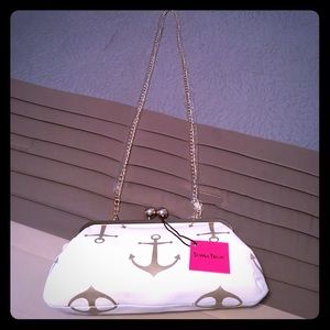 Gold and white anchor cross body purse!