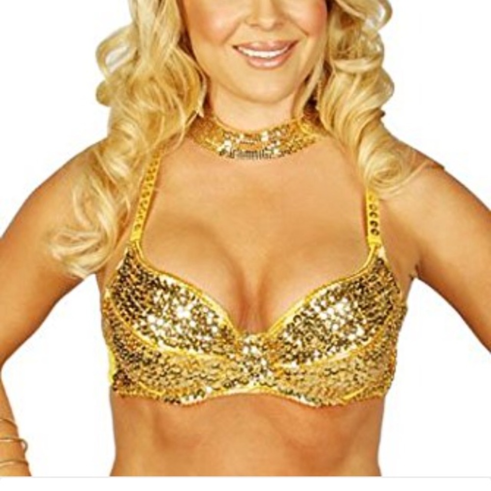 Gold sequin bra