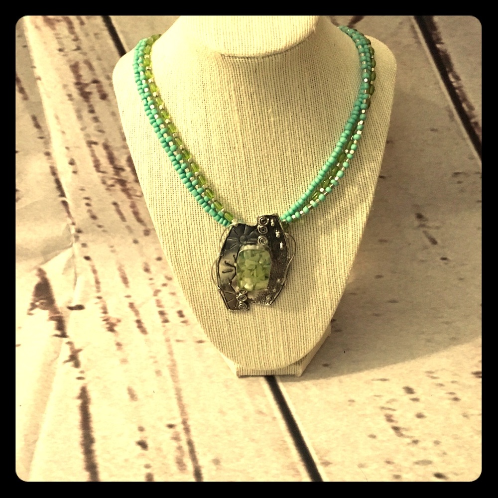 Blue and green necklace
