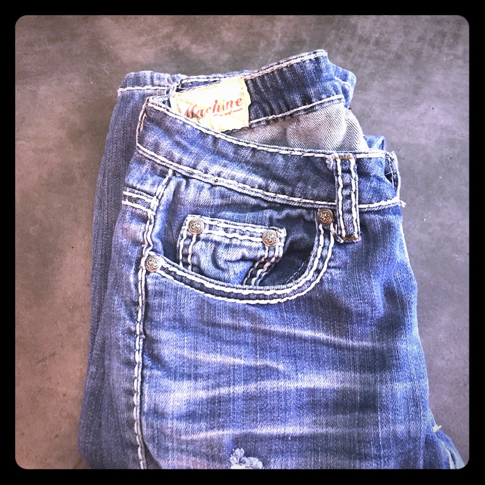 Size 1 womens dark wash holey blue jeans