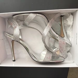 Steve Madden Silver Sparkle Strappy Heels