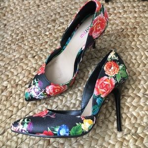 Flower print heels