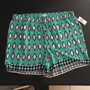 Blue and green dressy shorts NWT