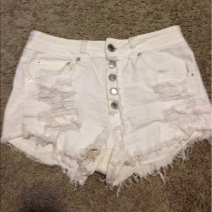 American eagle high waisted button up shorts