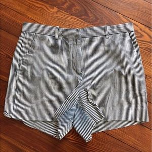 Navy and grey pinstriped shorts