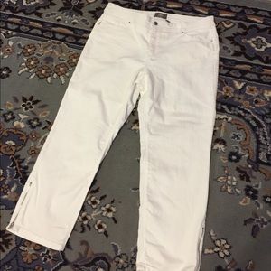 Chico's white Jeans with Ankle zips