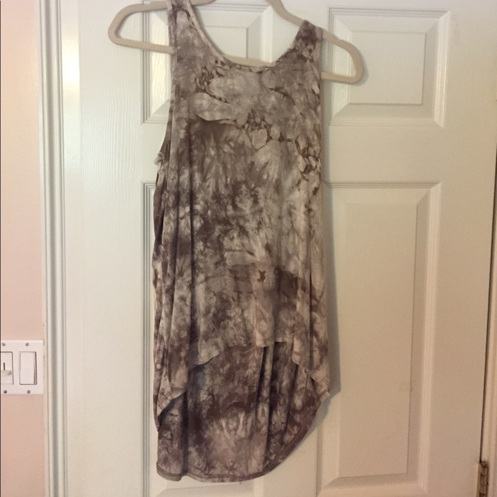 Tie-dye tunic tank with back cut out