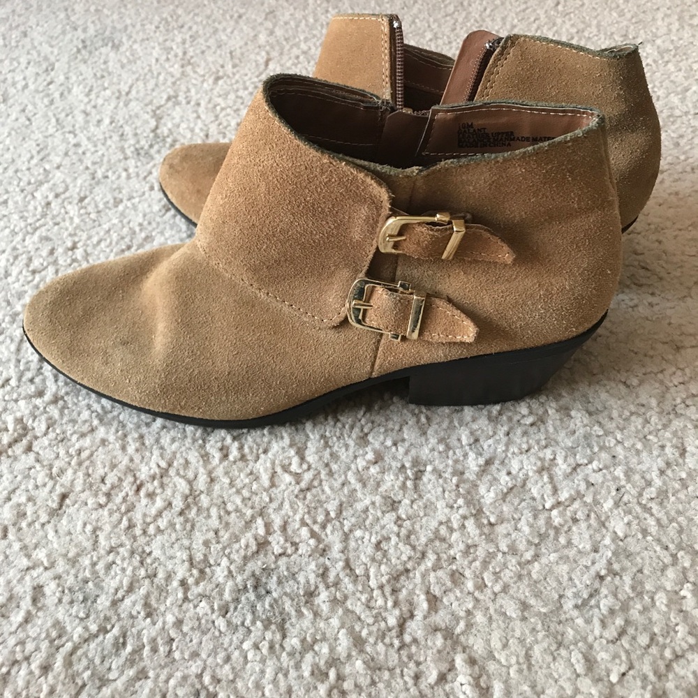 Tan booties size 10