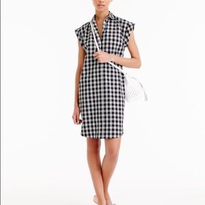 J Crew Black/White Gingham Shirt Dress