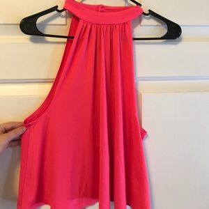 ✨SALE✨High collar Hot Pink Flowy shirt