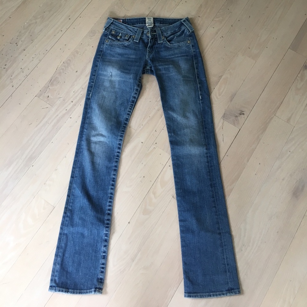 True Religion boot leg blue jeans medium wash