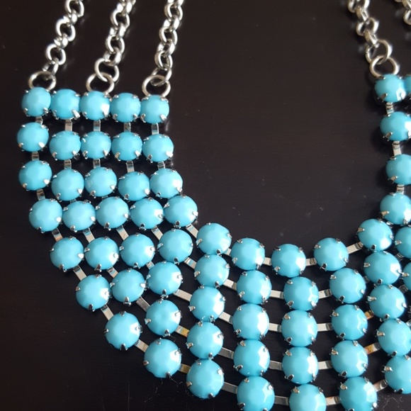 Turquoise and Silver Necklace - Fashion Jewelry - Picture 2 of 3