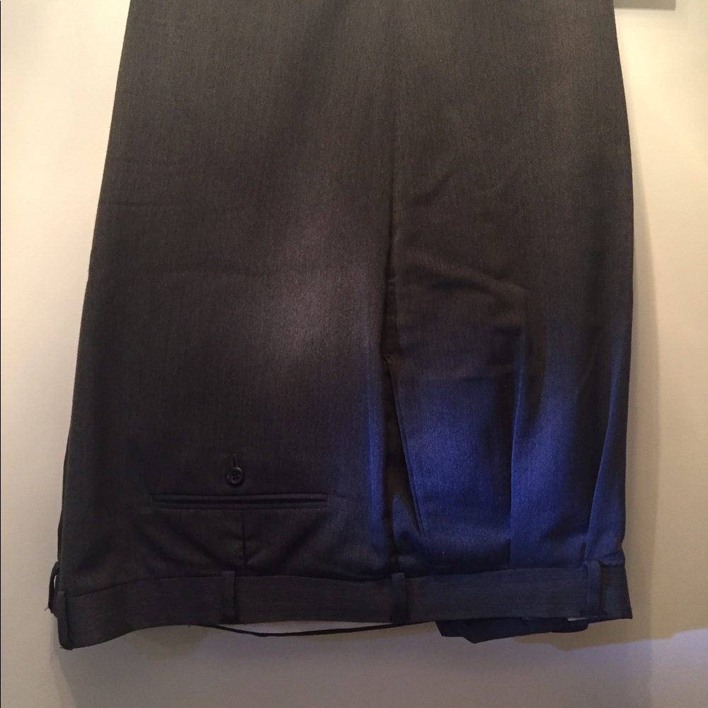 Medium grey double pleated men's trousers