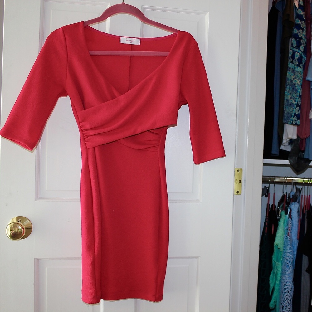 Beautiful Pink Bodycon Wrap Dress