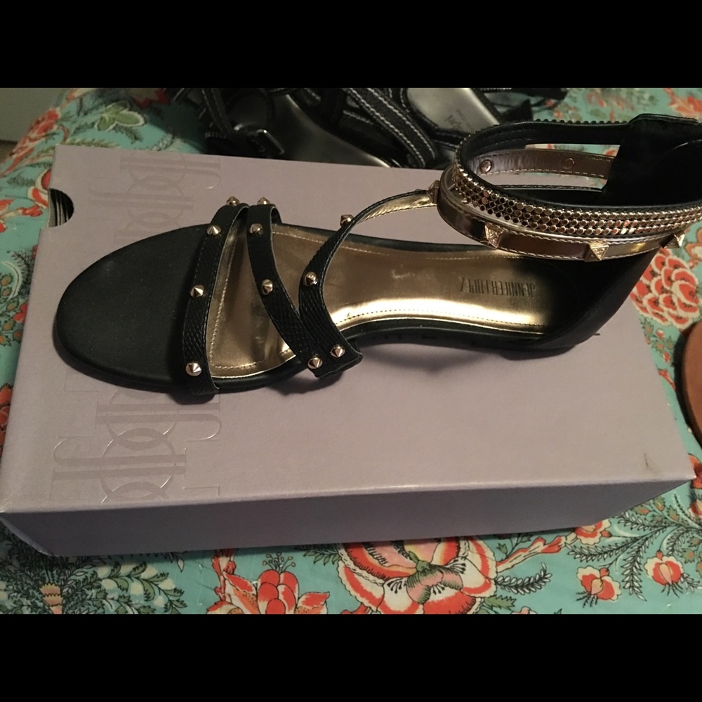 JLo black sandles