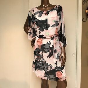Vince Camuto Floral Open Sleeve Dress