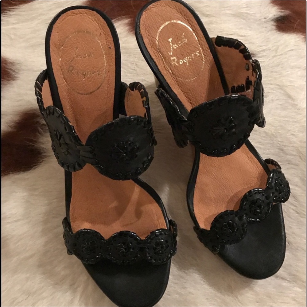 Jack Rogers black wedges 7.5 never worn