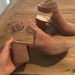 Nine West Nude Suede Cut-out Sandals