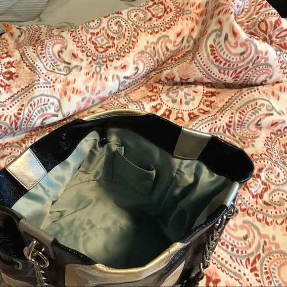 Black Coach bag with key chain