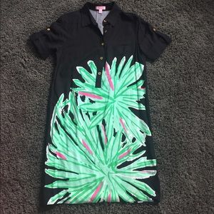 Lilly Pulitzer black short sleeve shirt dress