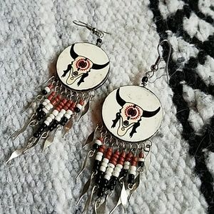 Southwest Bull Skill Earings