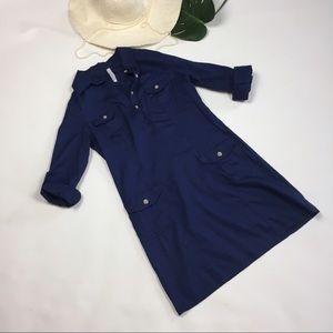 Navy Blue preppy cute casual dress SZ xs