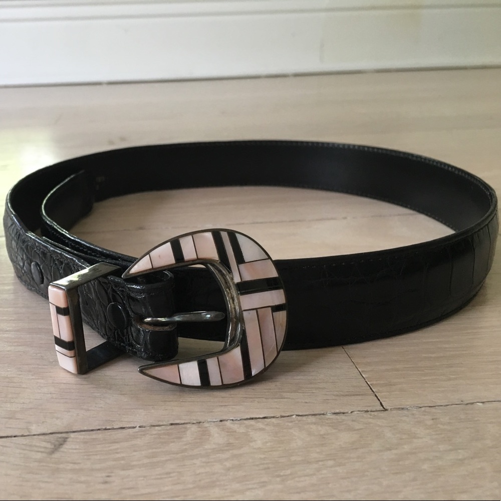 Black alligator belt
