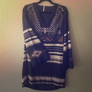 Free People Embroidered Bell Sleeved Dress