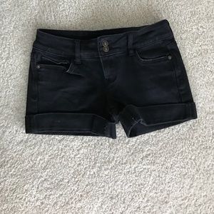 Black jean shorts