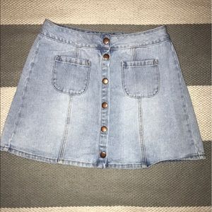Melville Button Up Jean Skirt