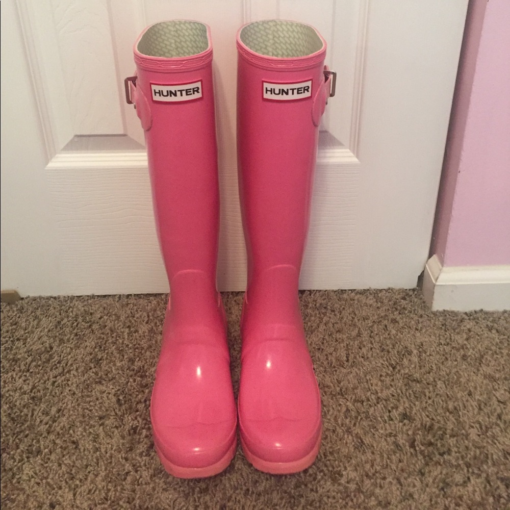 Pink Hunter rain boots