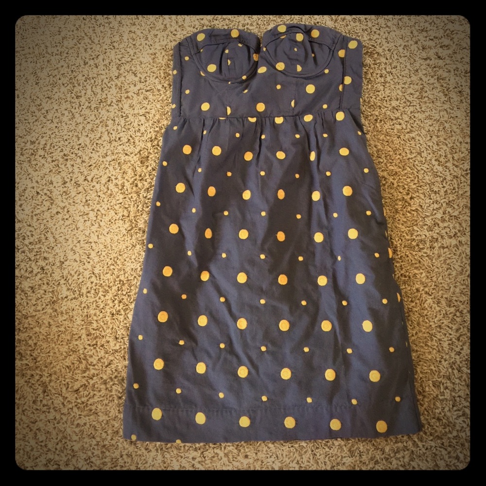 Polka dotted mini dress anthropologie  size 10