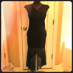 BEBE One Shoulder Hi-lo Dress