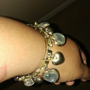 Cute Betsey Johnson heart charm bracelet