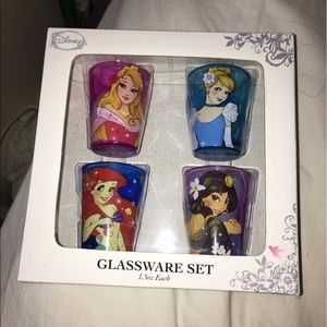 A pack of 4 Disney princess shot glasses