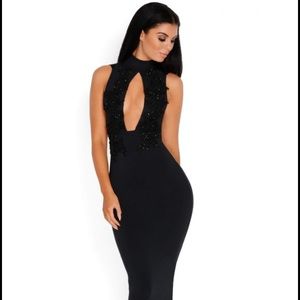 Black sexy body on midi dress NWT$$