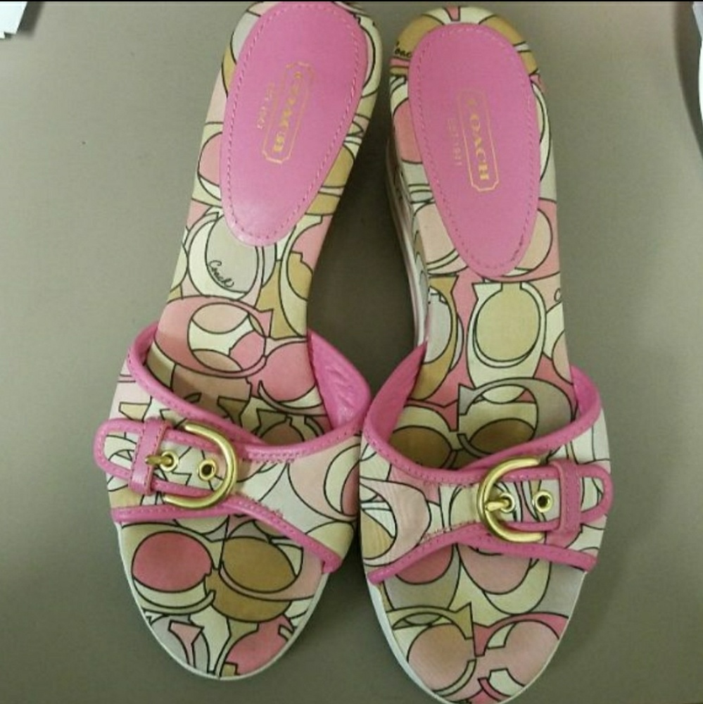 Coach slide sandals wedges