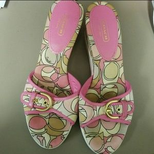 Coach slide sandals wedges