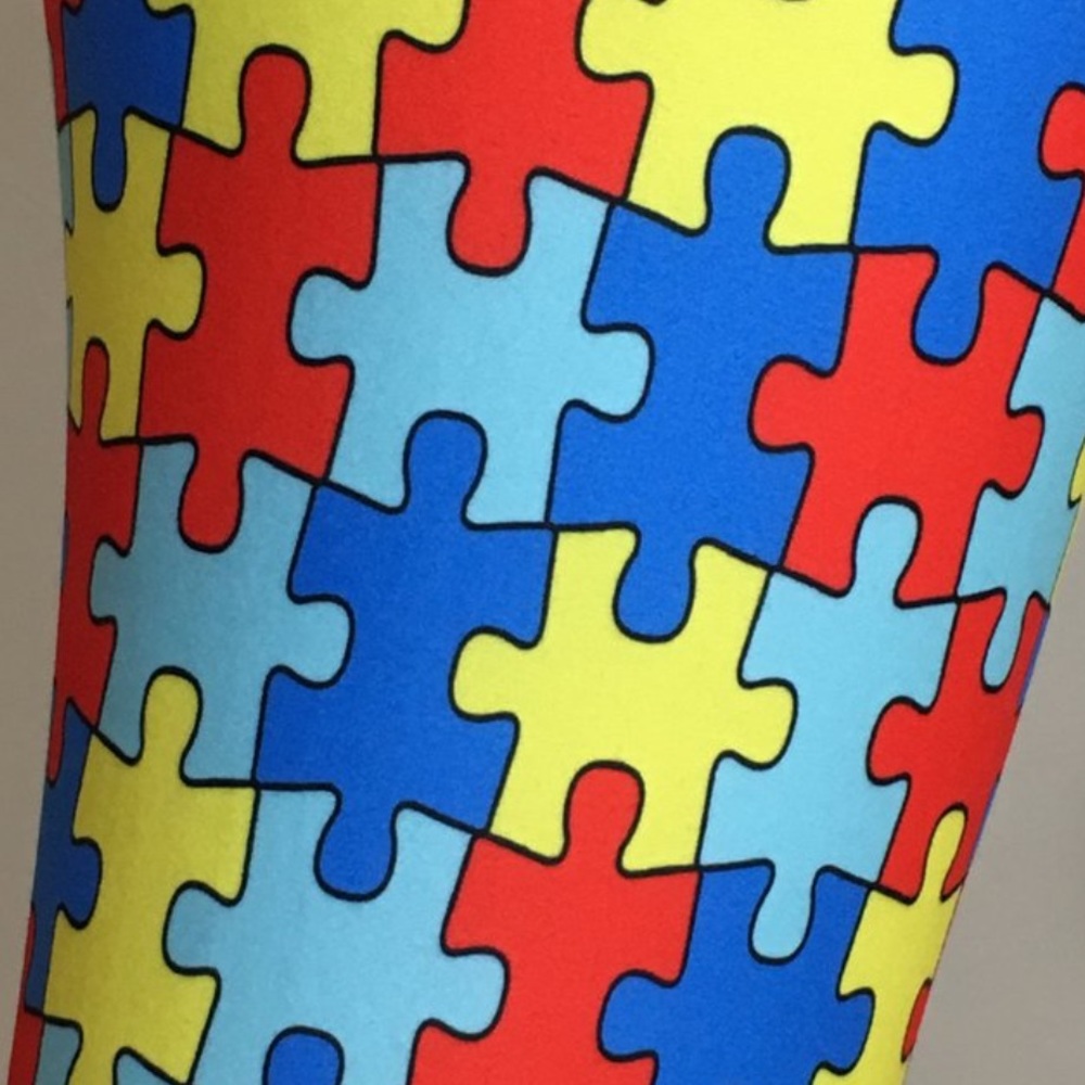 NWT Kids S/M Autism Awareness Puzzle Leggings 2t5t